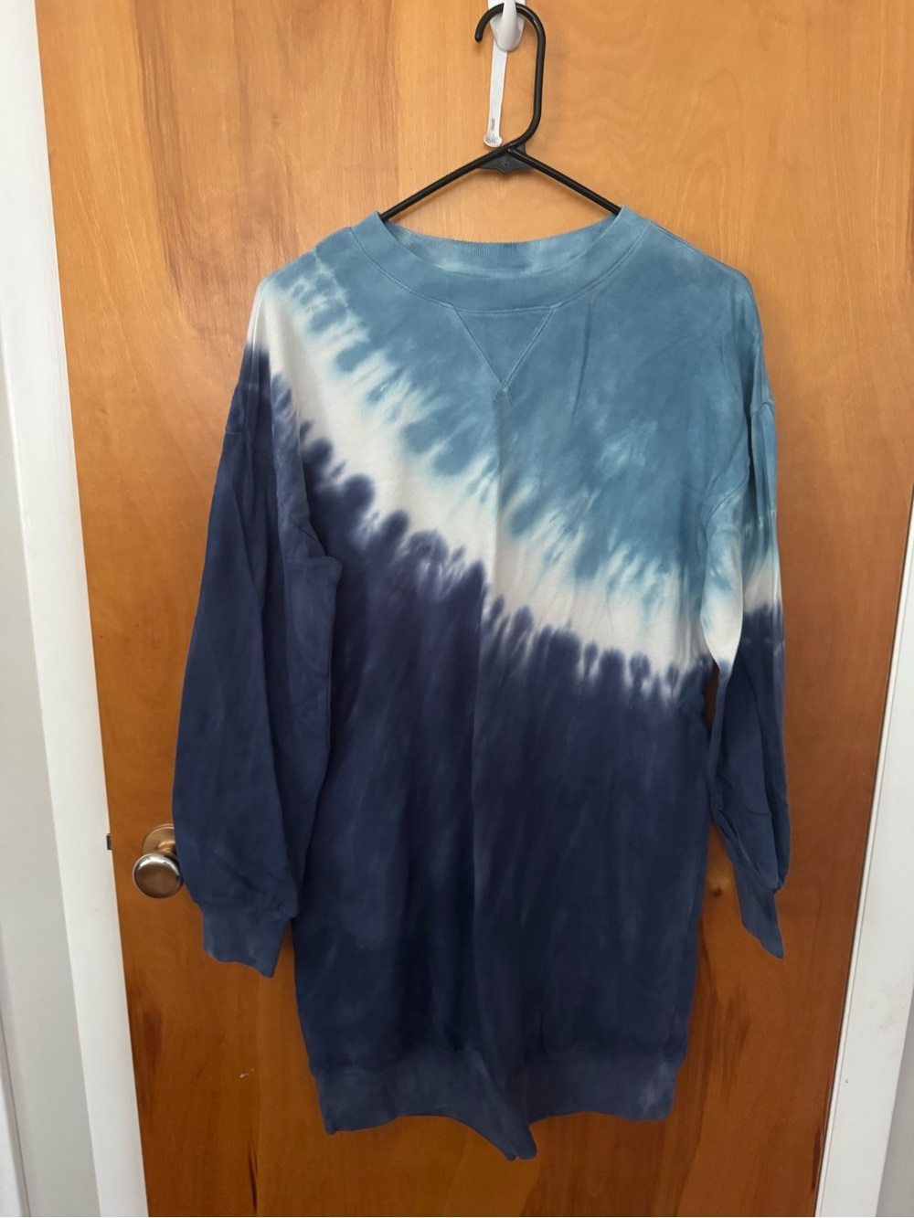Old Navy Blue Tie-Dye Sweatshirt Dress